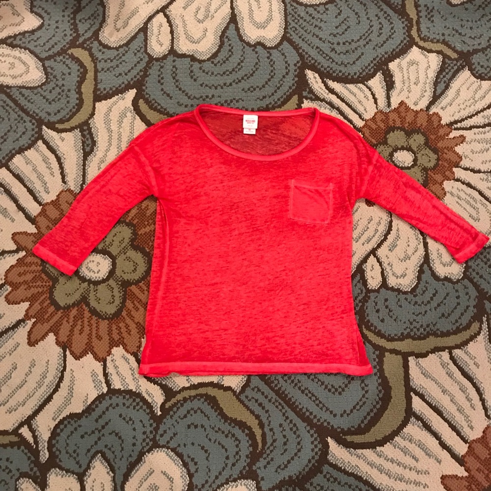 *SOLD* Distressed Red T-Shirt sz- XS